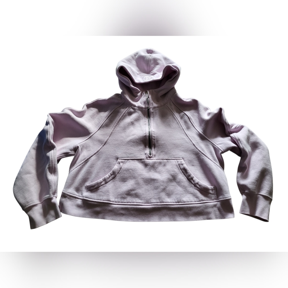 Pre-owned Lululemon Scuba Hoodie Sweatshirt Womens M/L  Blush Pink Half-zip